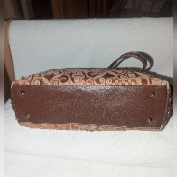 Isabella Fiore Brown Tote Bag with Vintage-Inspired Design Y2K - Picture 5 of 11
